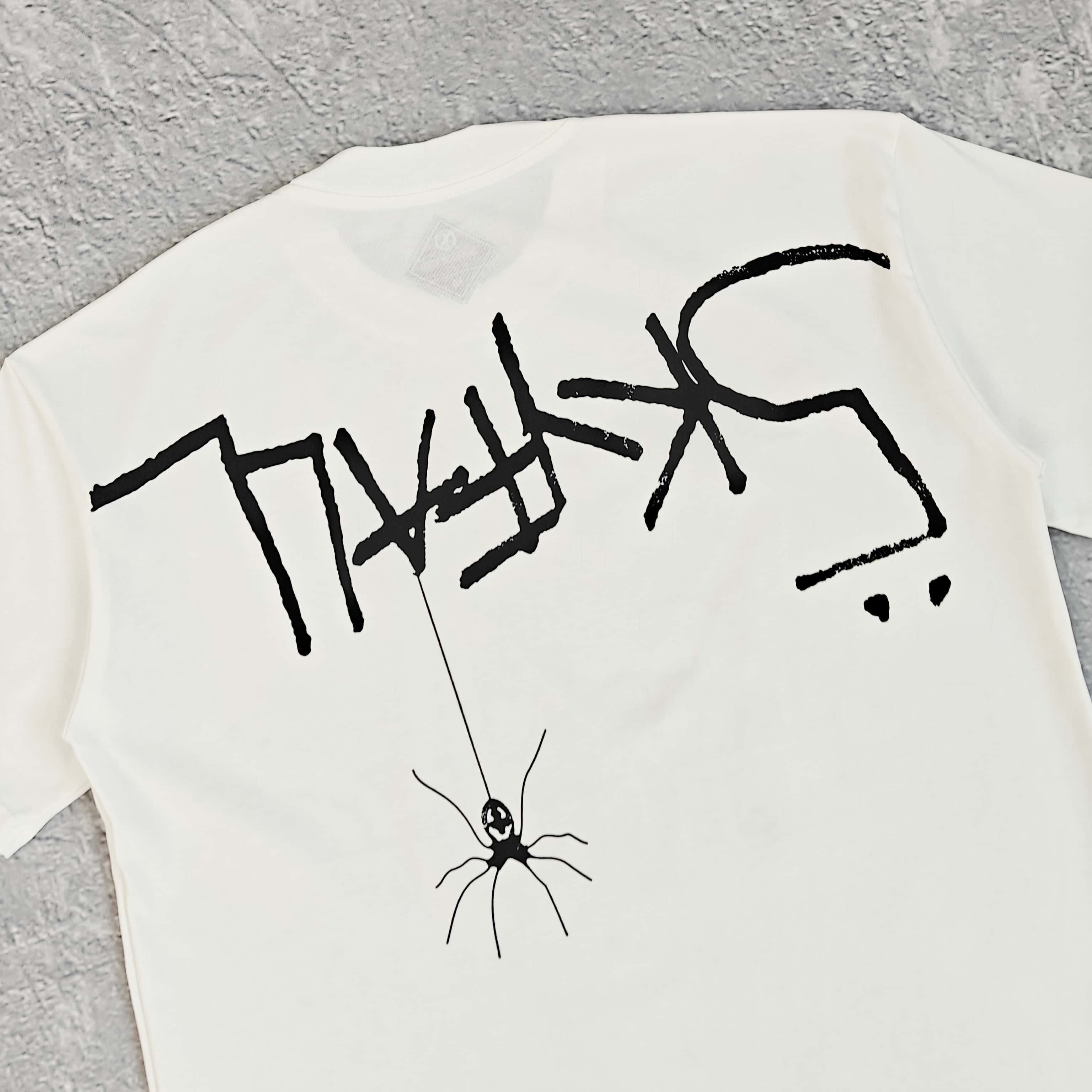白色发泡印花短袖T恤 - 踹 528312（GZ）
