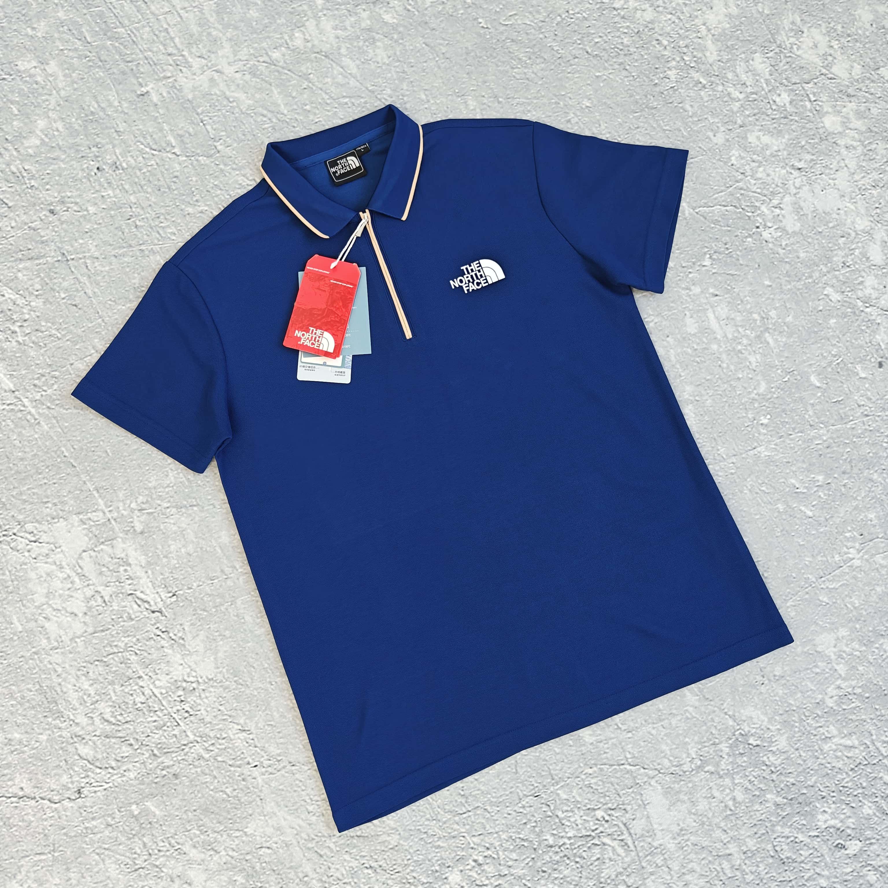 五色胸前小标半拉链PLO短袖T恤 - 背528611（YP）