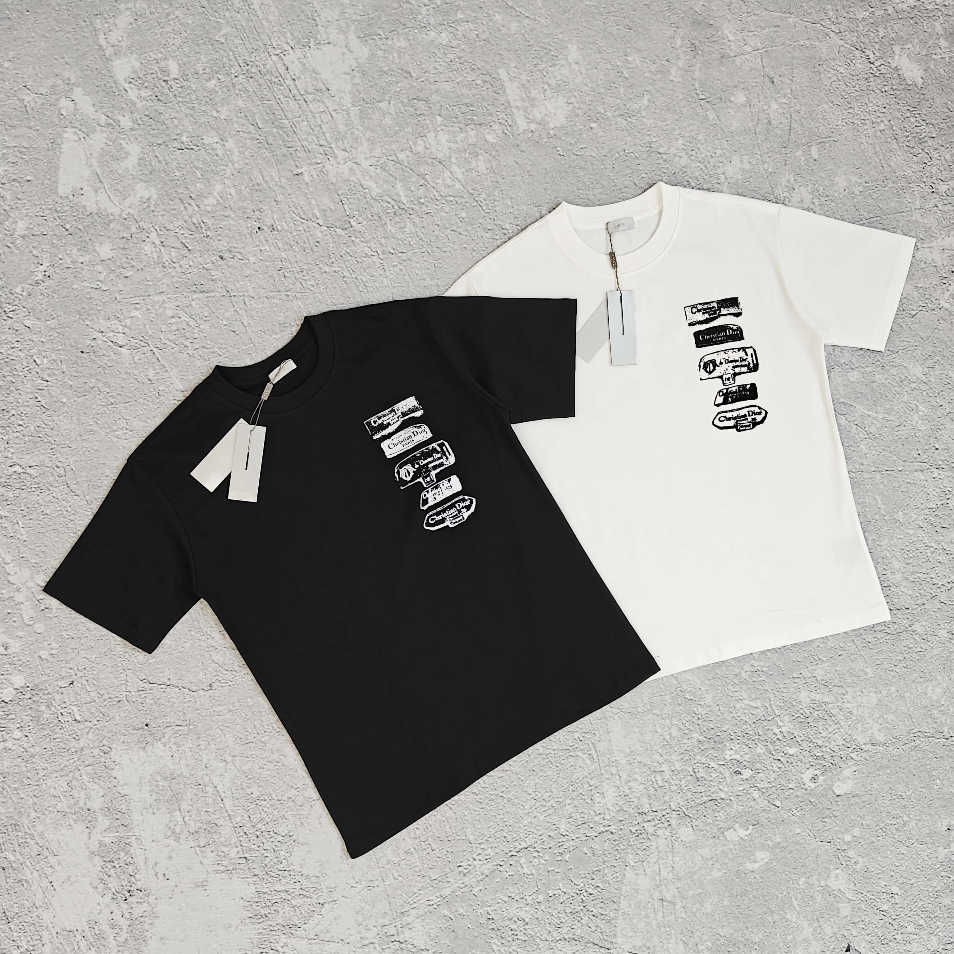 1to1reps T-Shirts fashion reps product 两色植绒印花短袖T恤 - 滴 52858