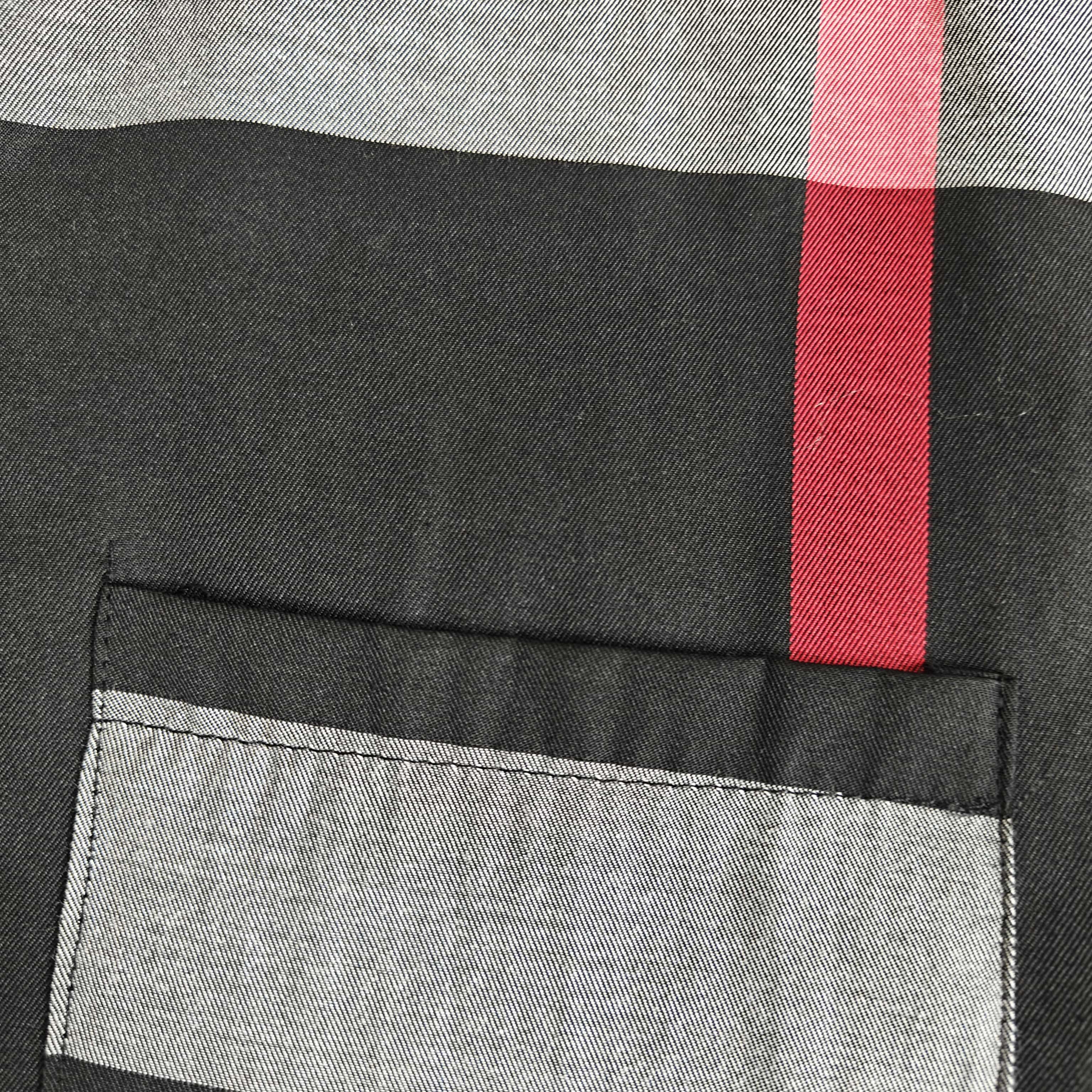 黑格子衬衫短袖 - 巴 528751（YF）
