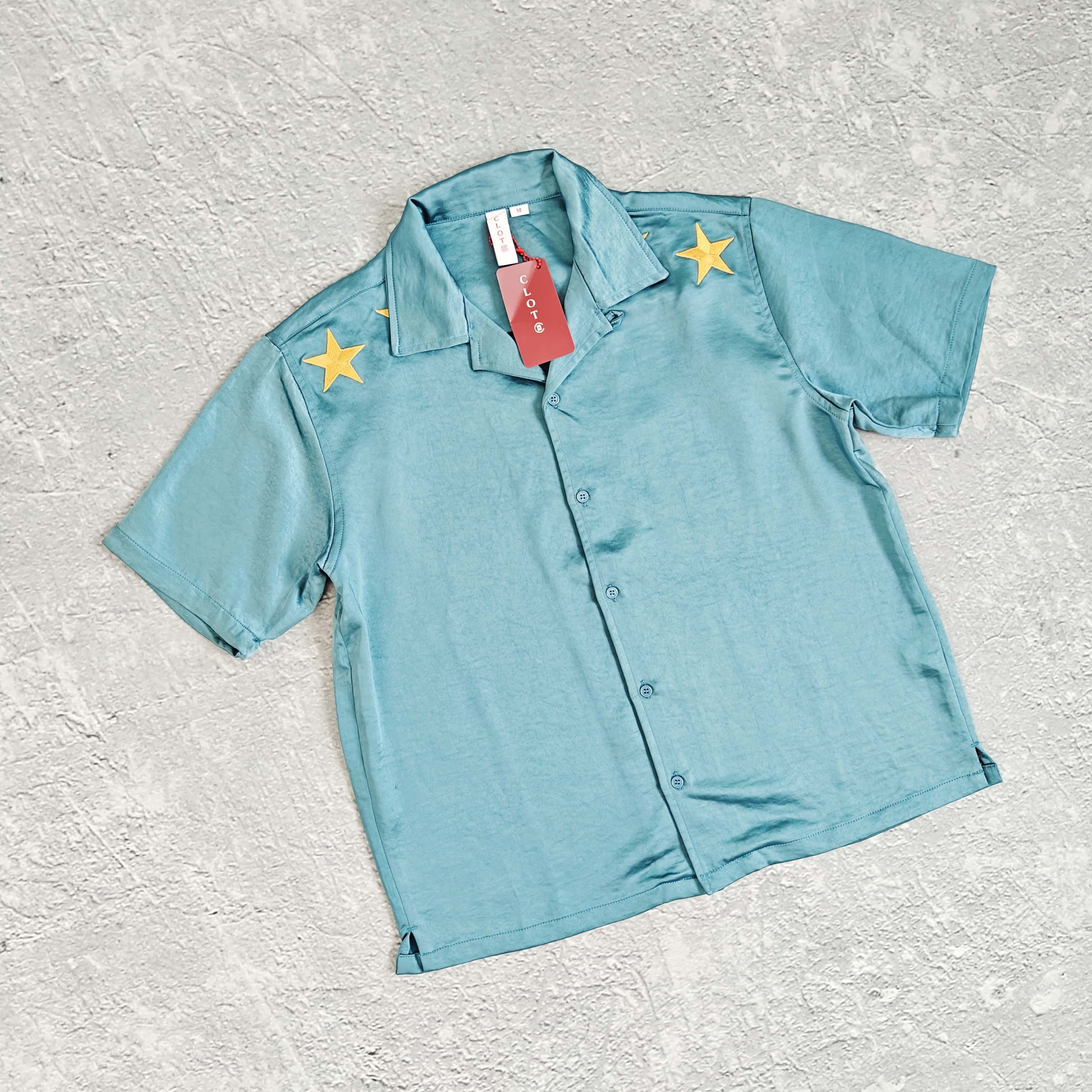 1to1reps T-Shirts fashion reps product 蓝色刺绣丝衬衫短袖 - 珂 528358