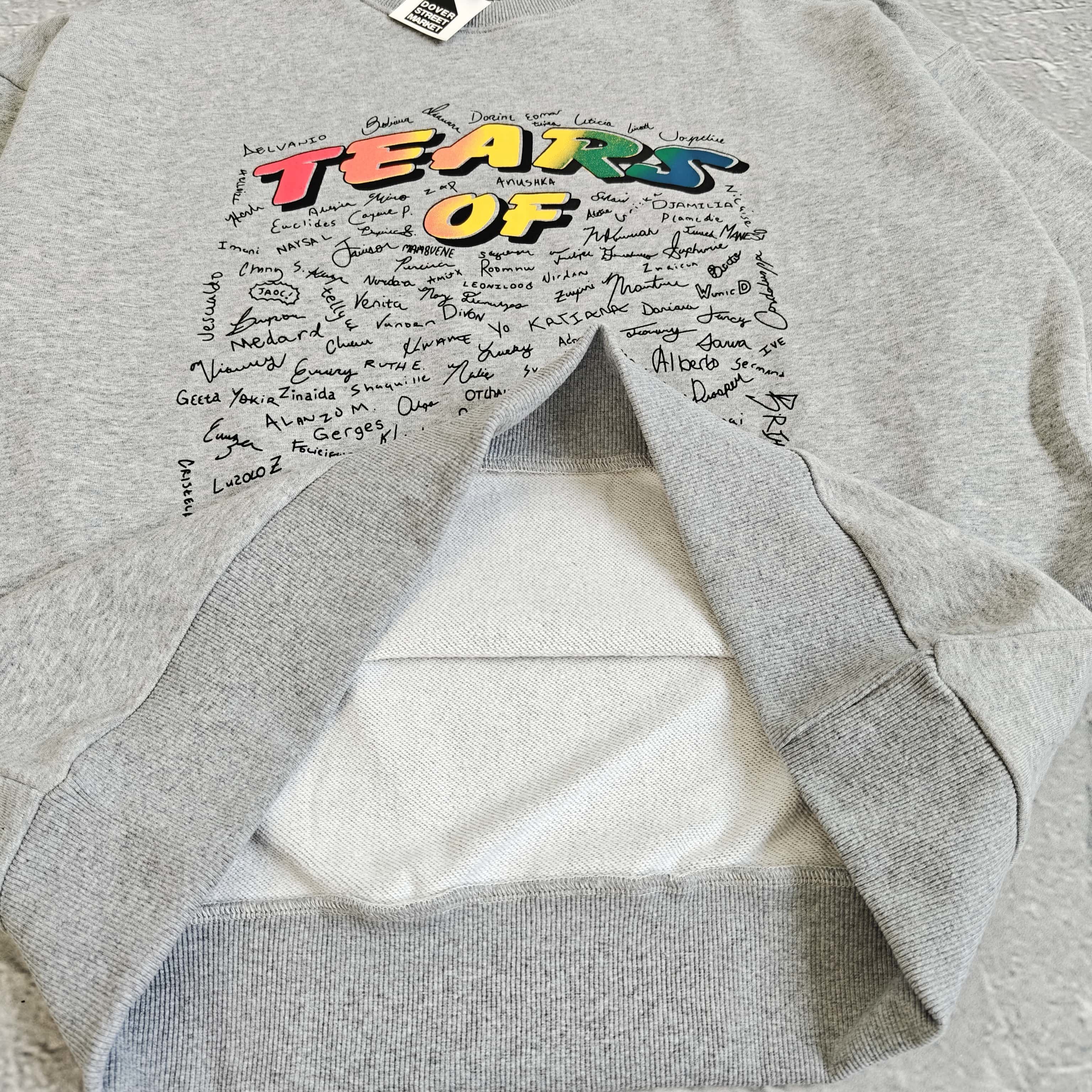 灰色胸前彩色印花圆领卫衣 - 花 528734 （GZ）