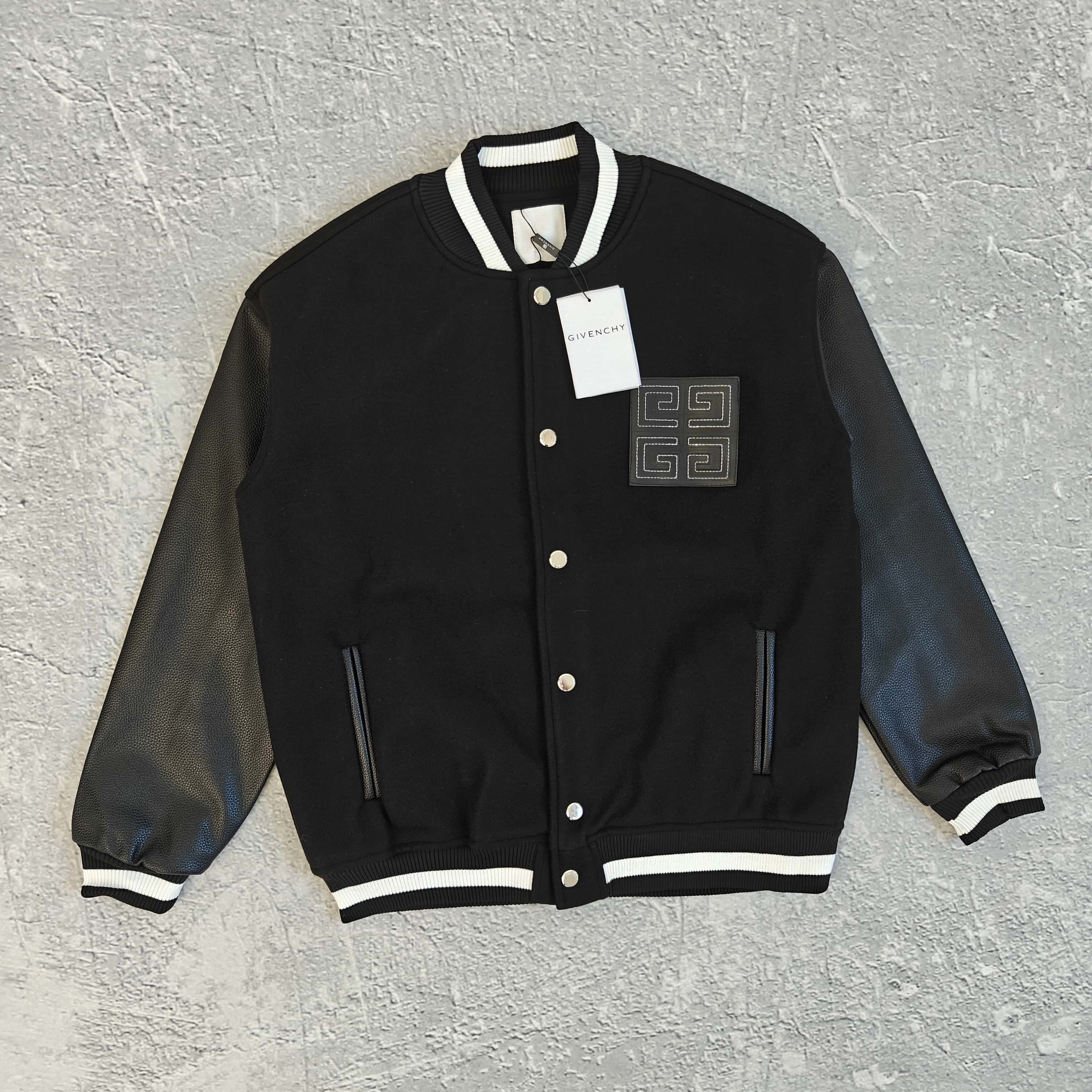 黑色拼接棒球服夹克外套 - 记 528837（ZN）