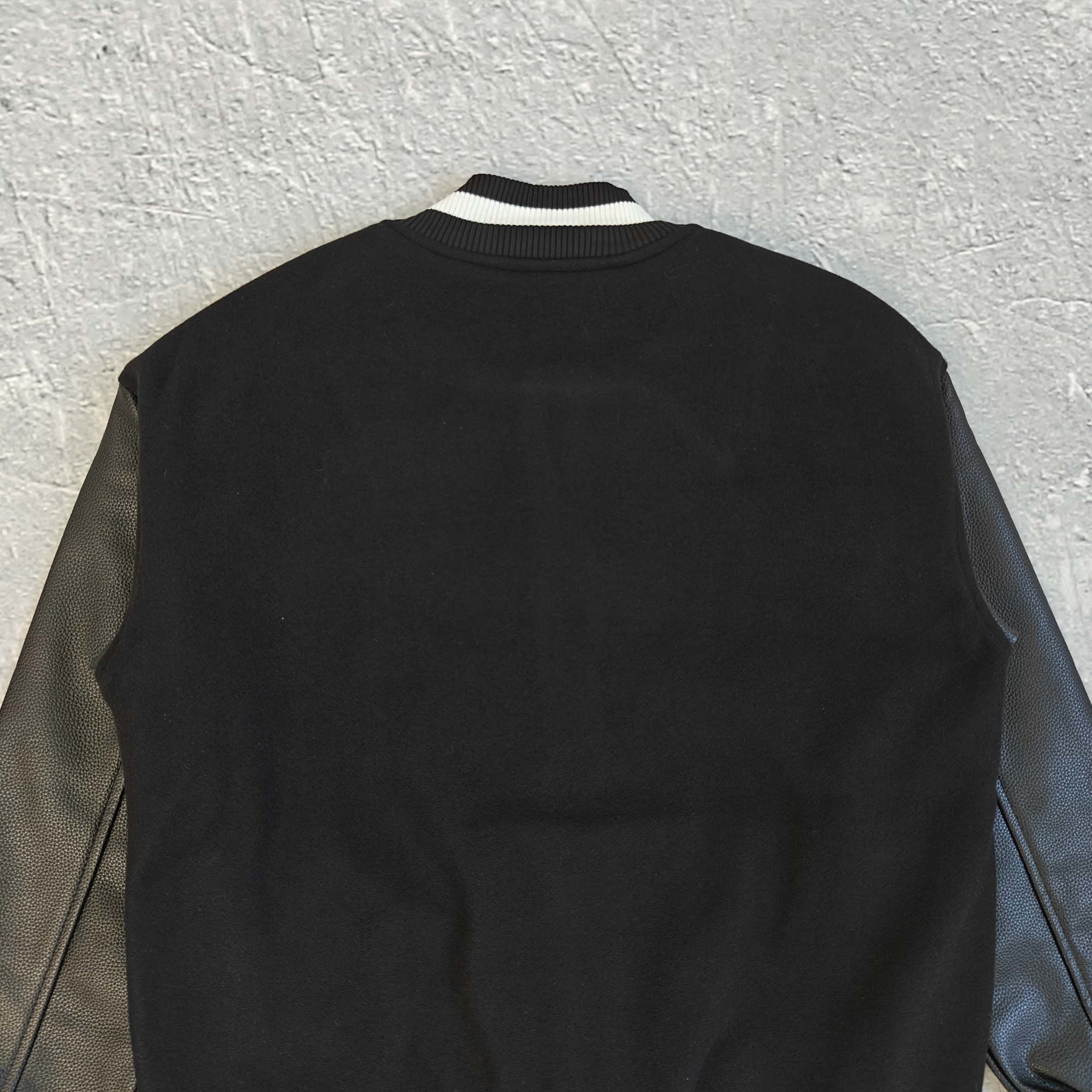 黑色拼接棒球服夹克外套 - 记 528837（ZN）