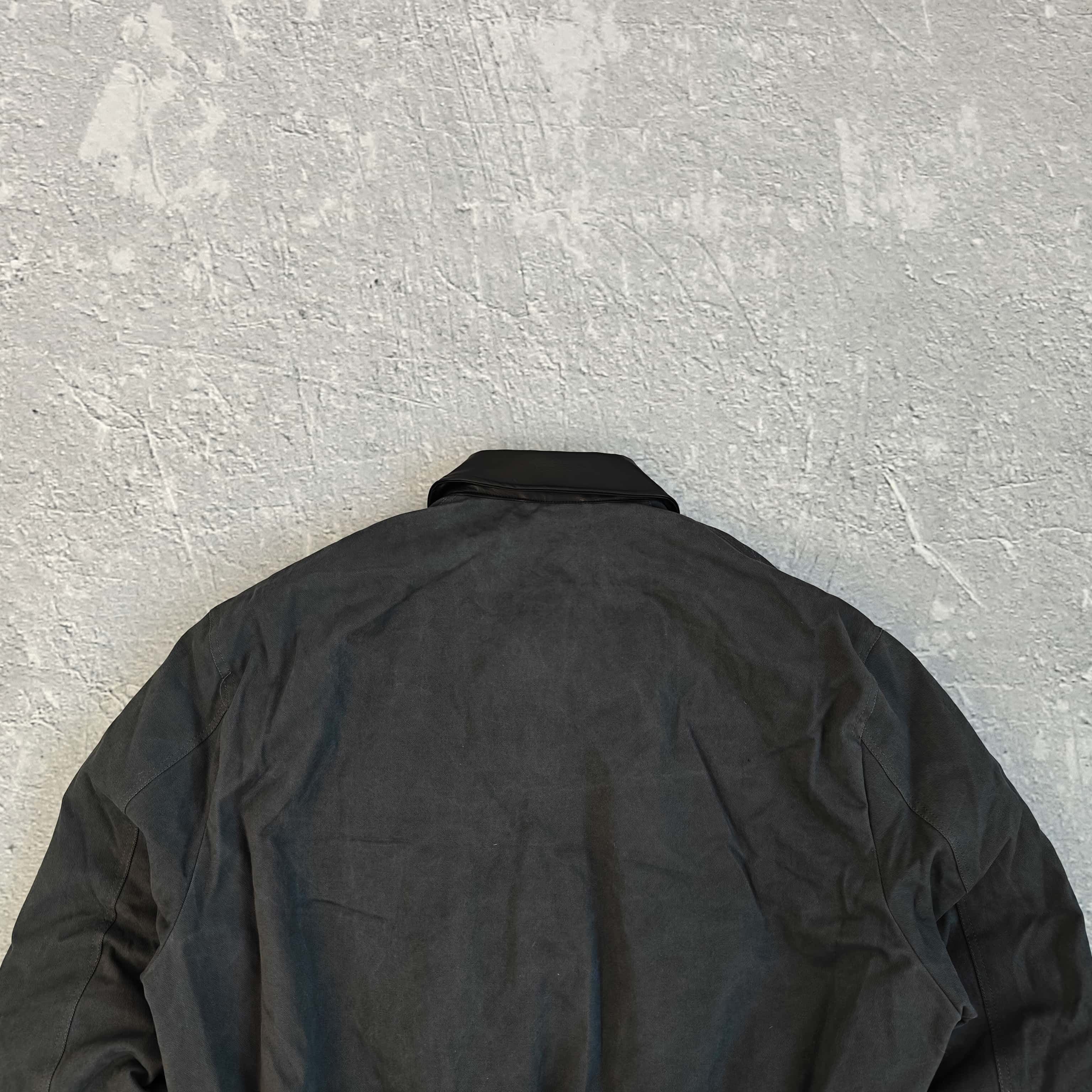 黑色皮领徽标飞行夹克棉服外套-希 5281029 
