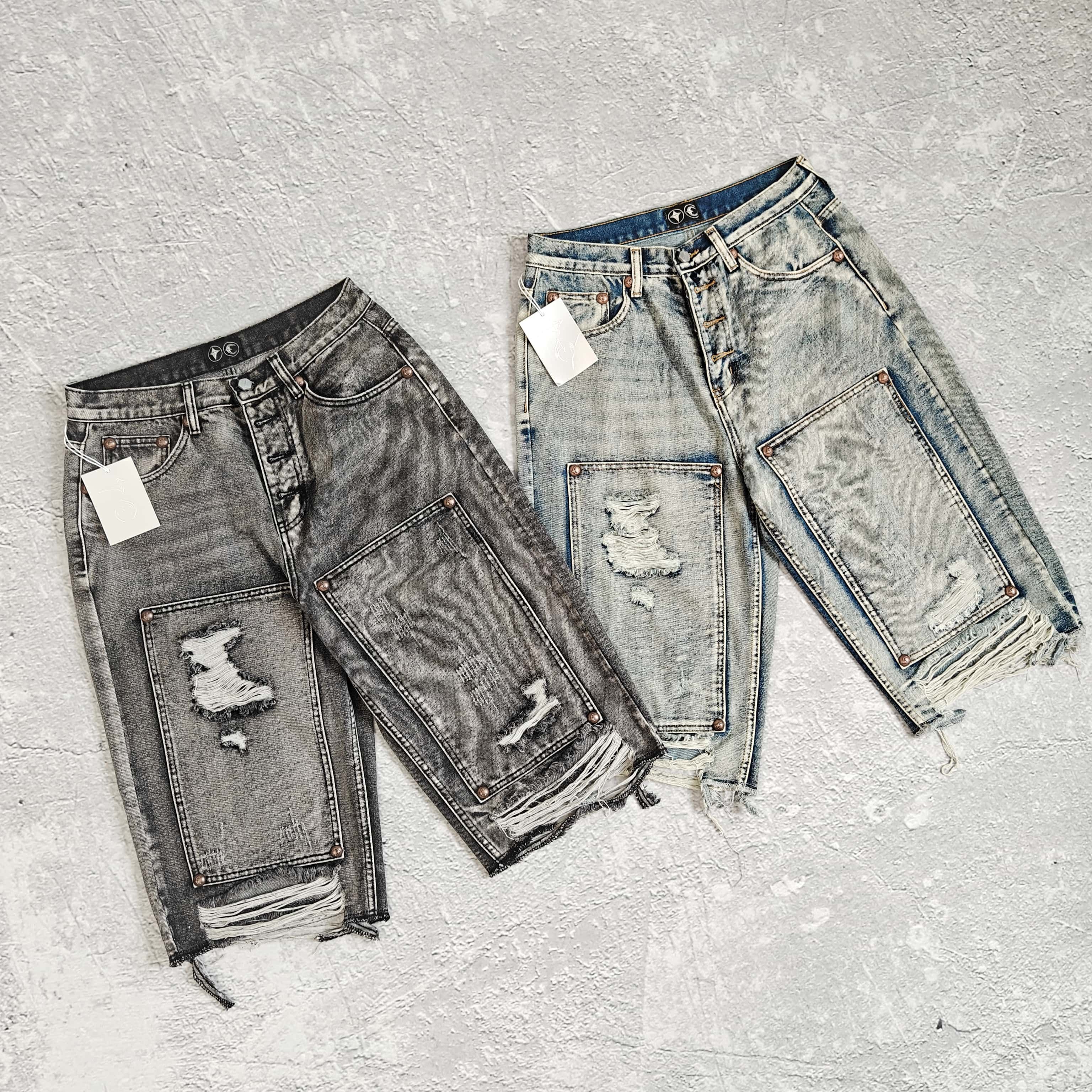 1to1reps Pants/Shorts fashion reps product 破洞中腰宽松七分牛仔短裤 - 踢 528