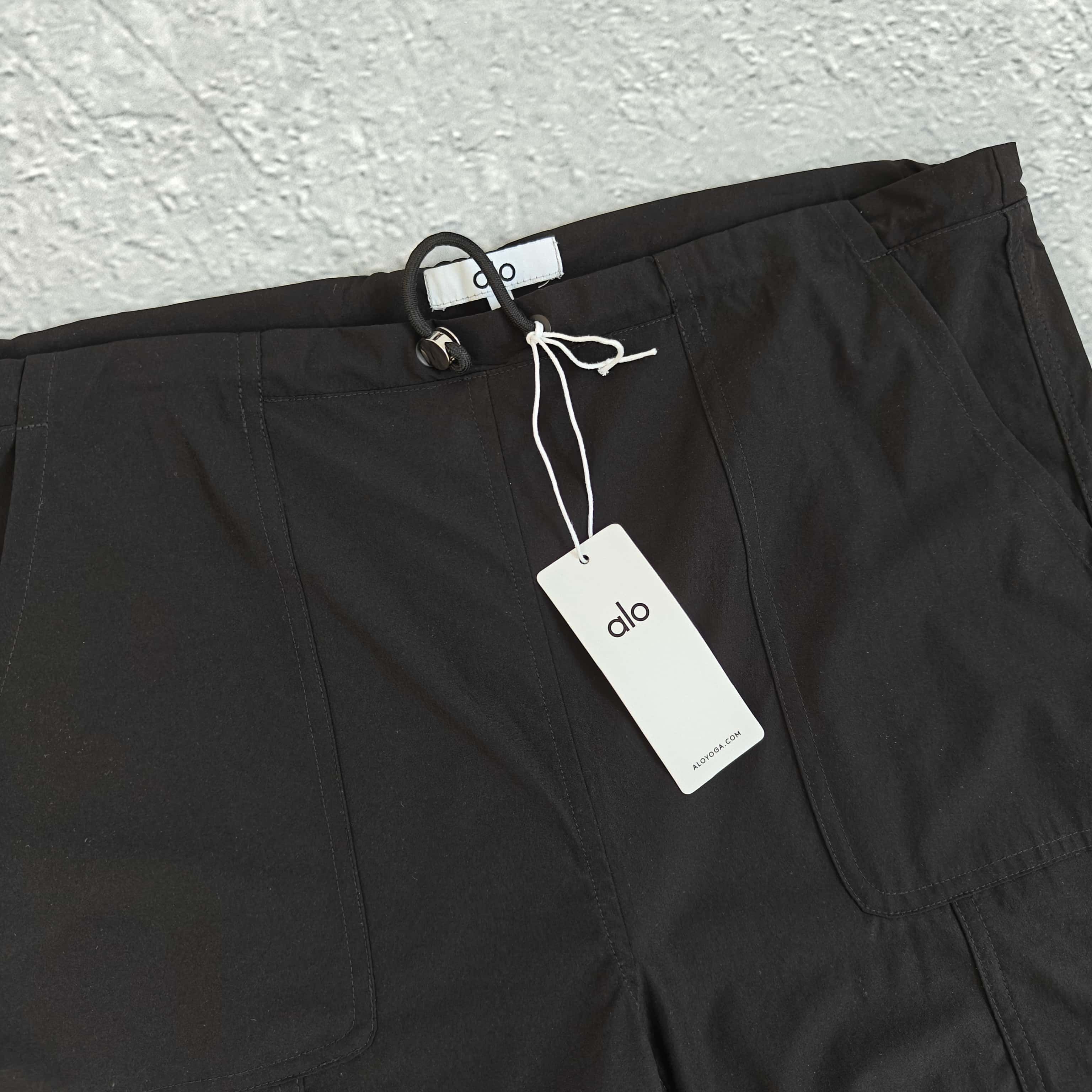 黑色轻薄大口袋伞兵裤 - 啊 528823（JH）