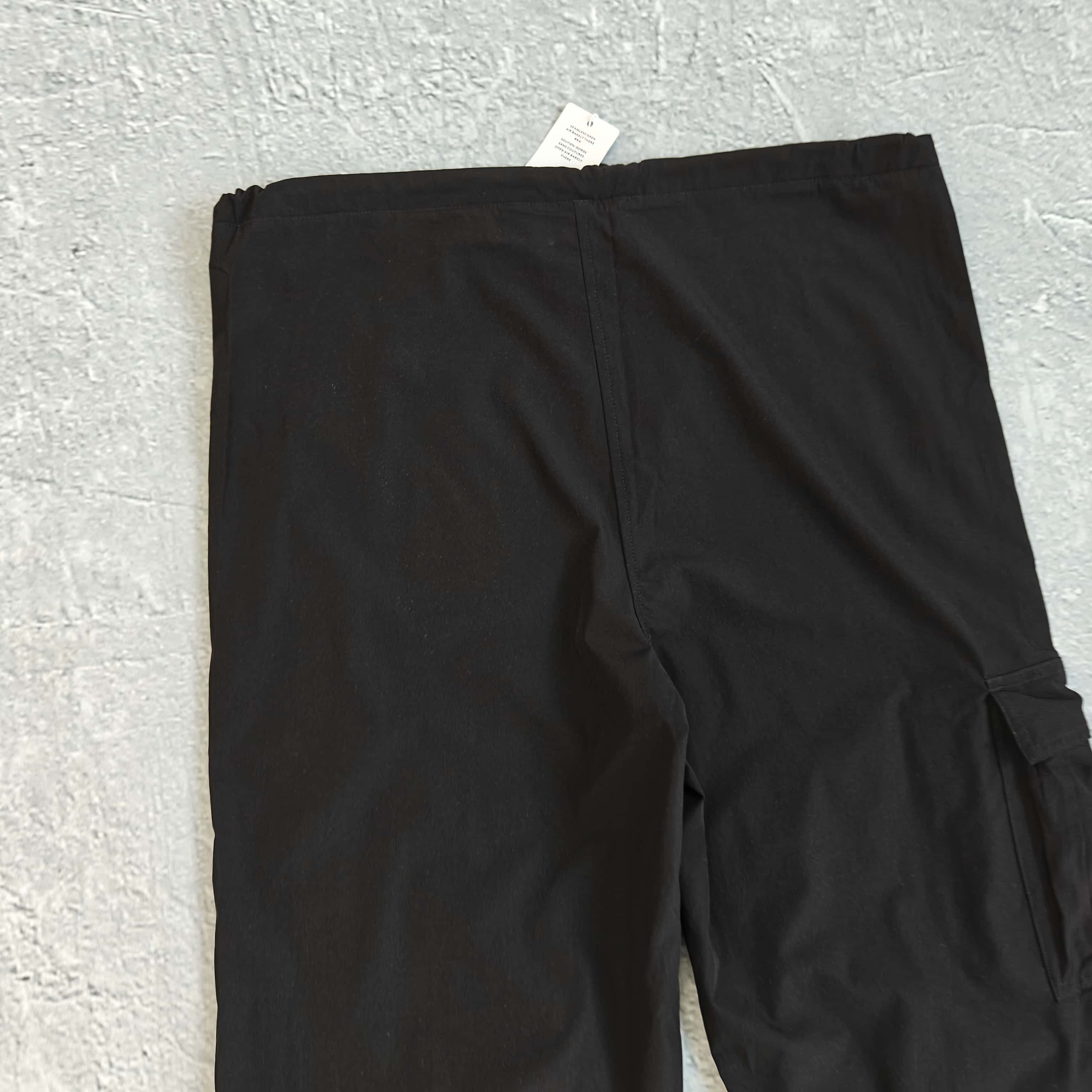 黑色轻薄大口袋伞兵裤 - 啊 528823（JH）