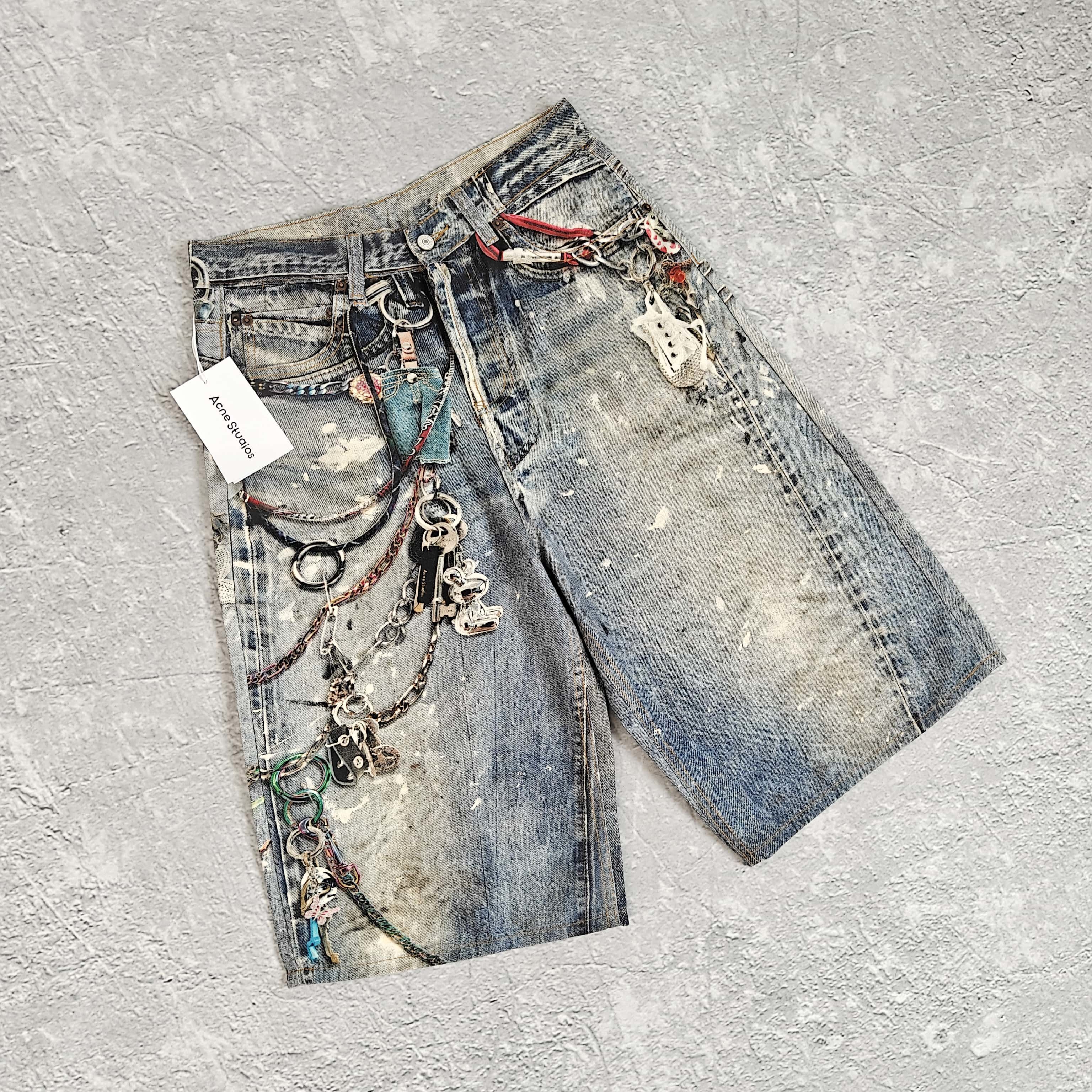 1to1reps Pants/Shorts fashion reps product 链条花打印牛仔短裤 - 希 528379