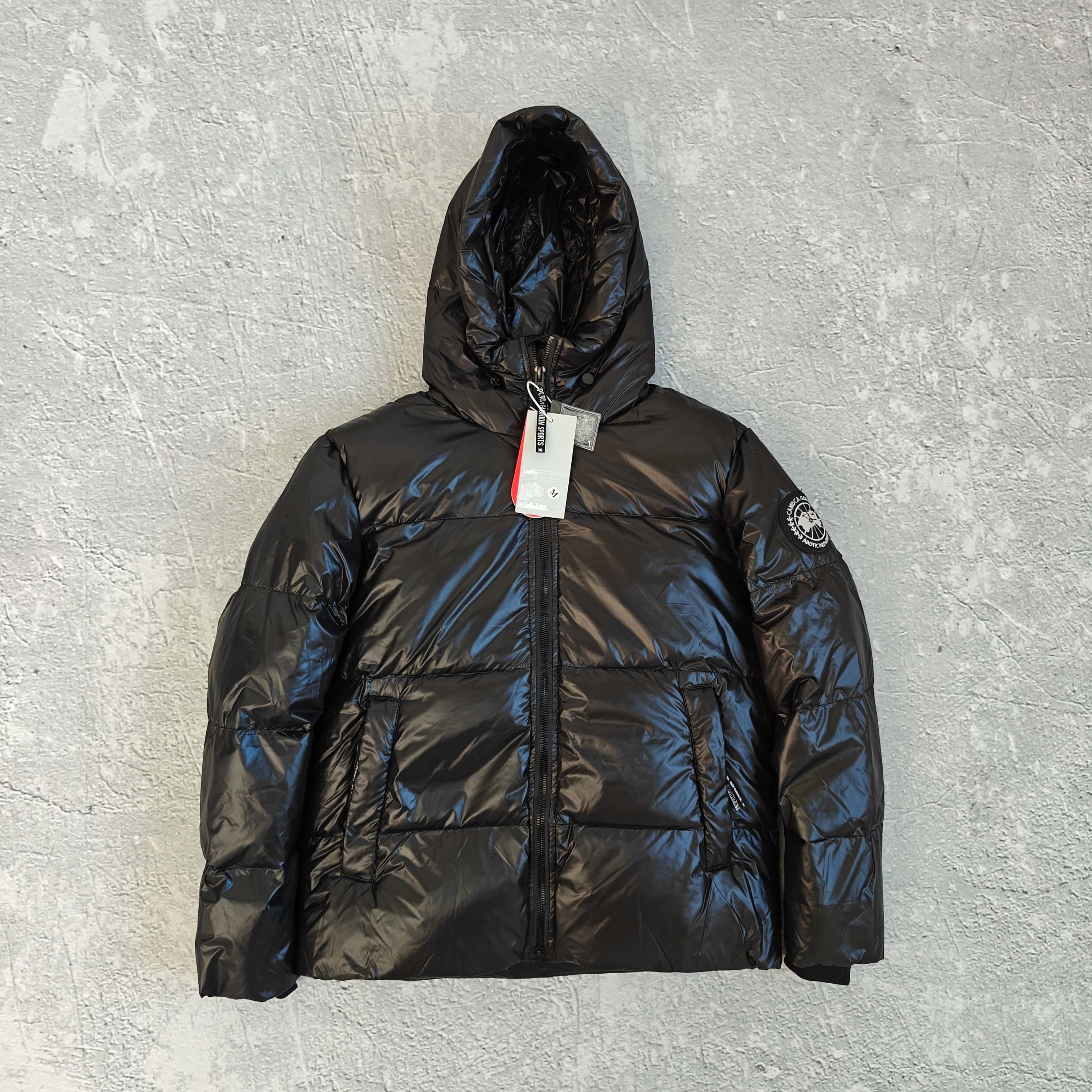 黑色袖标连帽羽绒服 - 梦 528980 （YF）