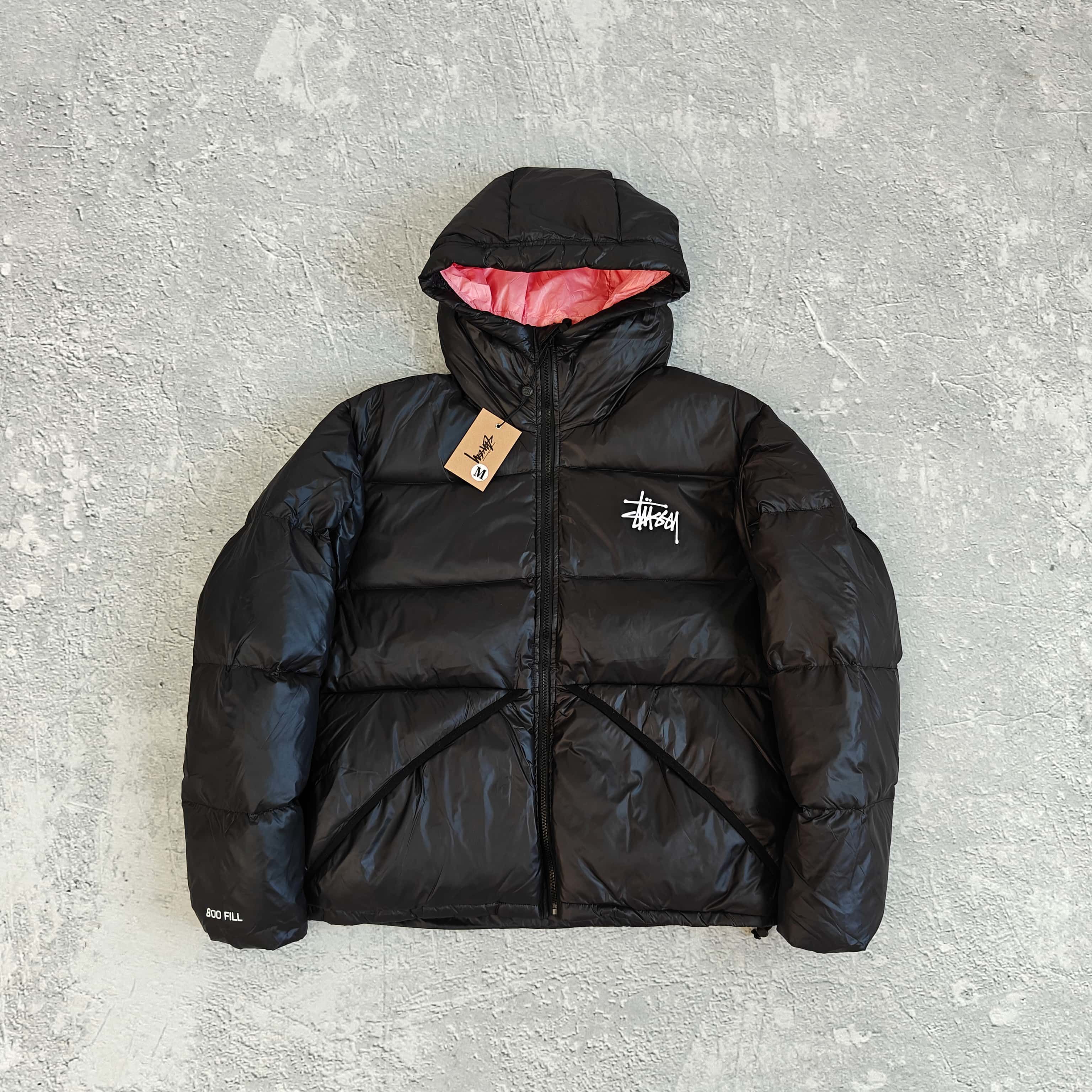 内里粉色黑连帽羽绒服-西 528978 （YF）